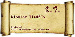 Kindler Titán névjegykártya